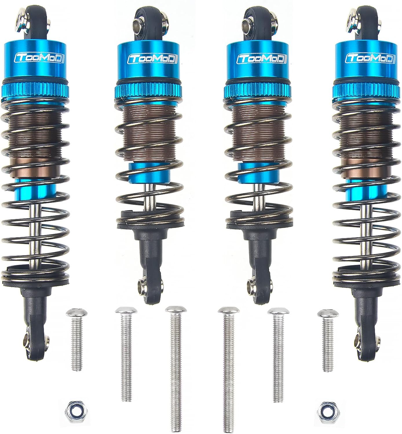 RC 1/10 1/14 Oil Shock Damper Absorbers kit for Tamiya ORV Chassis Frog/Subaru Brat/Hyper Go H14BM MJX 14210 14510B / Off-Road Car Upgrades Parts (Blue)