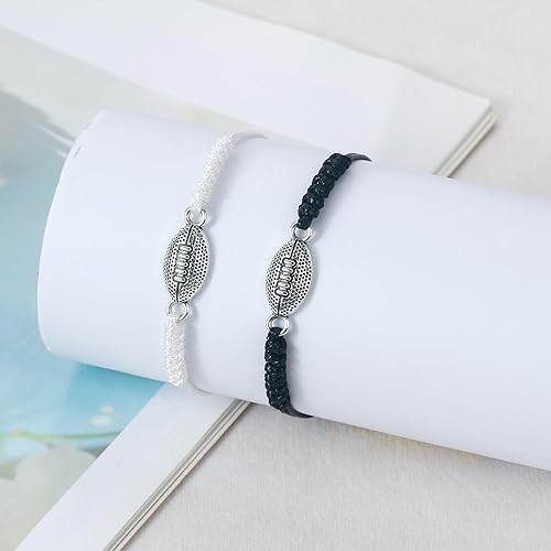 Miniatura 4 de SmileBelle 2 pulseras trenzadas deportivas para niño y niña, para fútbol, béisbol, voleibol, baloncesto, fútbol, béisbol, regalo