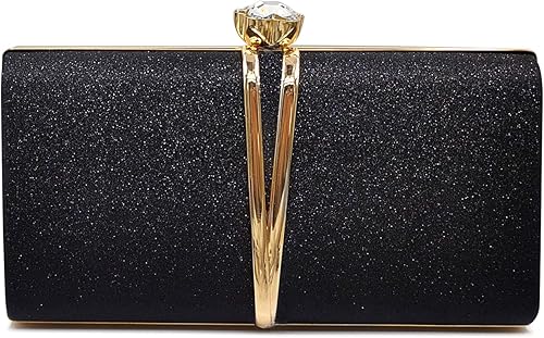 Aovtero Bolso de noche para mujer, bolso de novia con cadena