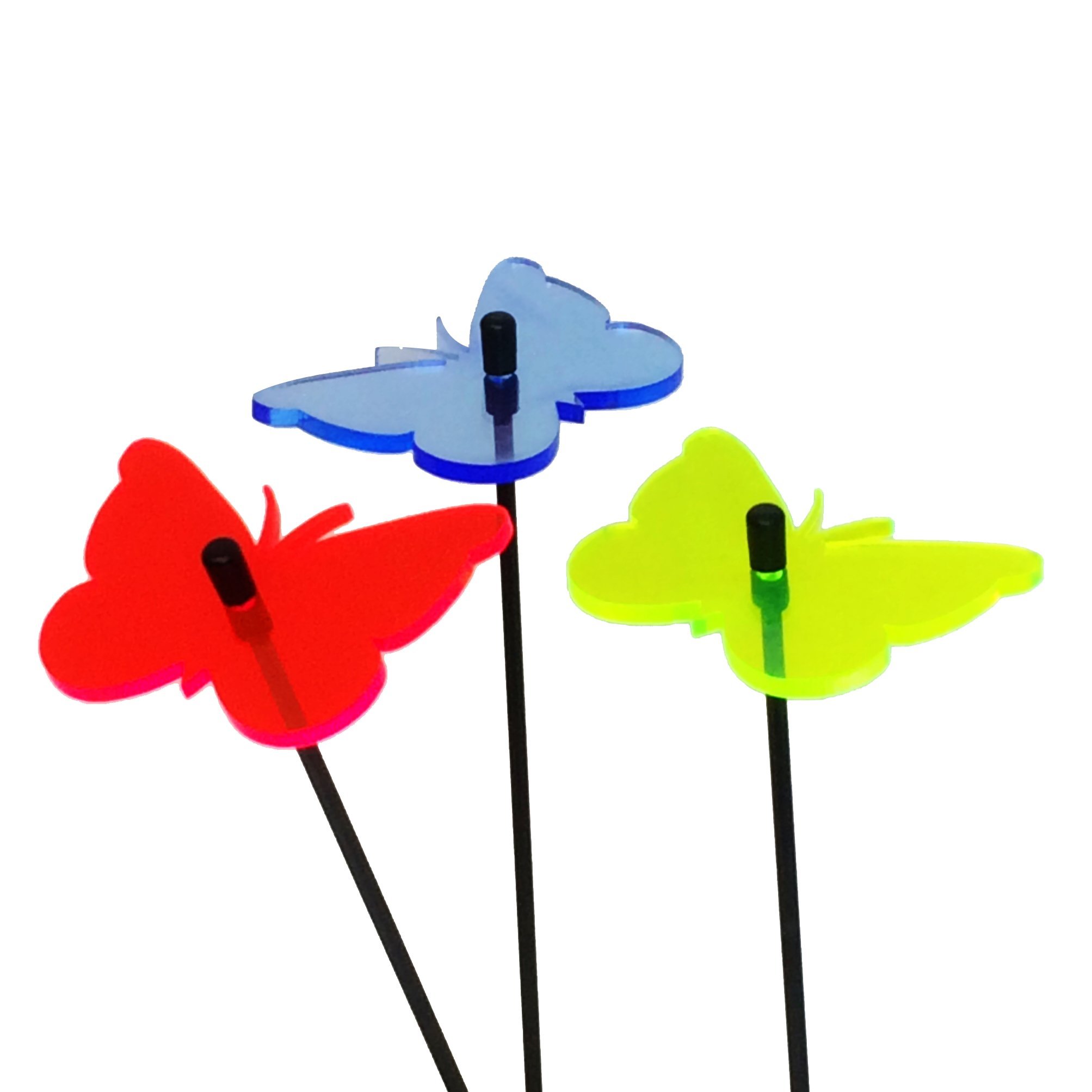 Ornements de jardin papillon gardien lot de 3 piquets décoratifs multicolores de 25 cm