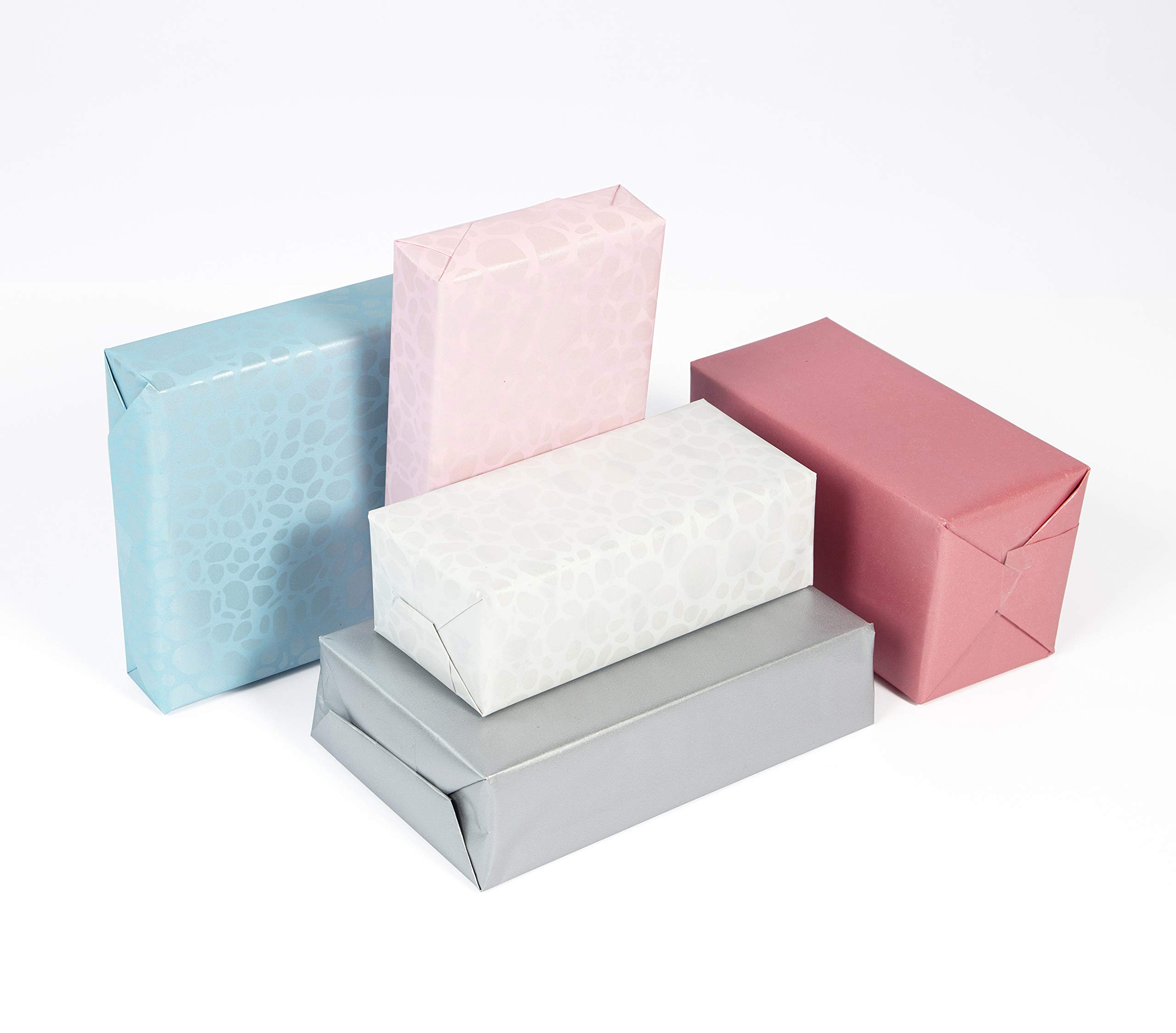 Clairefontaine 211422AMZC - Packung mit 10 Rollen Geschenkpapier Kraft Perlmutt, 2 m x 70 cm, 60g, 1 Pack, Motive sortiert