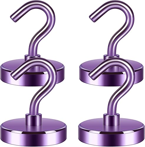 Vista 15 de Neosmuk Ganchos magnéticos resistentes, imanes fuertes con gancho para refrigerador, ganchos industriales súper resistentes de neodimio para colgar