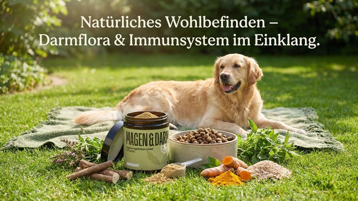 Magen-Darm Pulver Hund | Probiotikum & Präbiotika zur Unterstützung der Verdauung, Darmflora & Immunsystem | Vegan, Sensitiv & Getreidefrei | Made in Germany