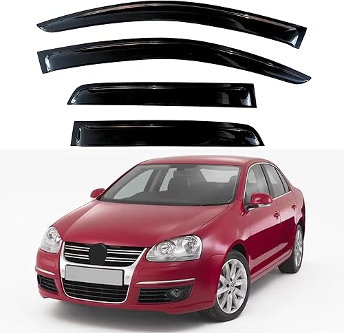 Miniatura 414 de KPY Moldura deflectora de viento con protección contra la lluvia compatible con Mazda 6 Sedan 2004-2013, 4 unidades, para ventana lateral