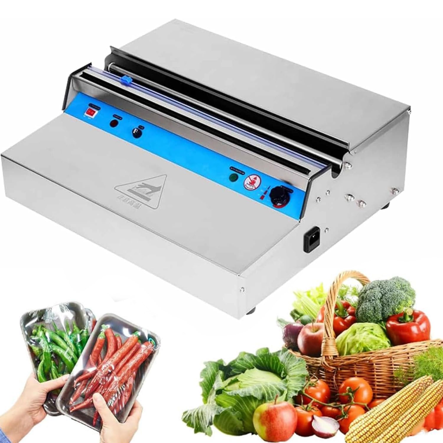 KJZQXYX Manual Cling Film Packaging Machine, Commercial Cling Film Wrapper, 50-130°C Adjustable Temperatures,for 25-45cm Cling Film Width