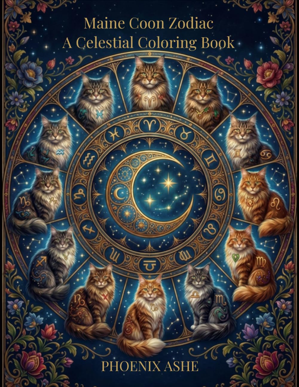 Maine Coon Zodiac: A Celestial Coloring Book