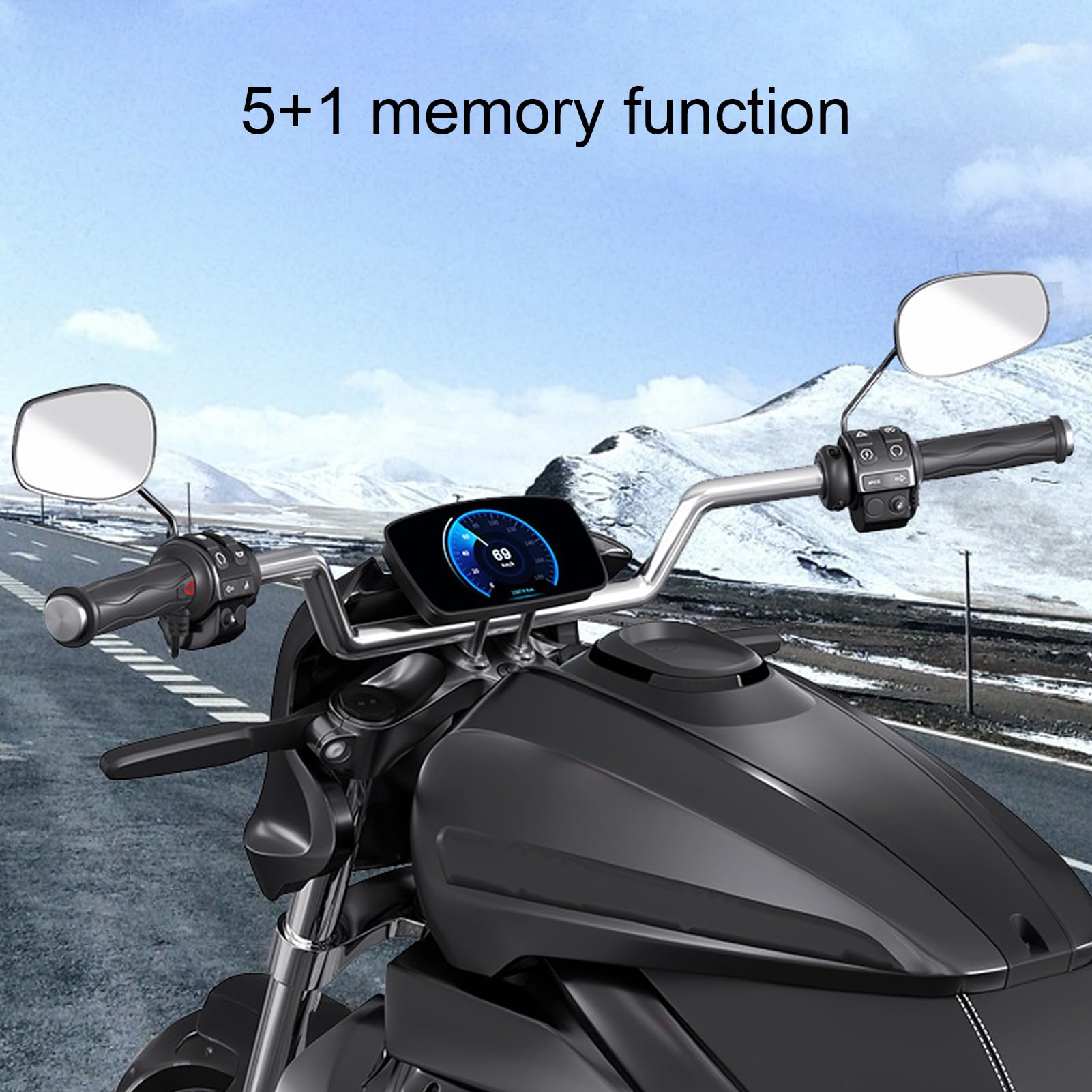 Keenso Poignées Chauffantes Intelligentes à Contrôle de Température, Housses de Guidon en Silicone avec Fonction Mémoire pour Moto avec Fil ACC, 12V