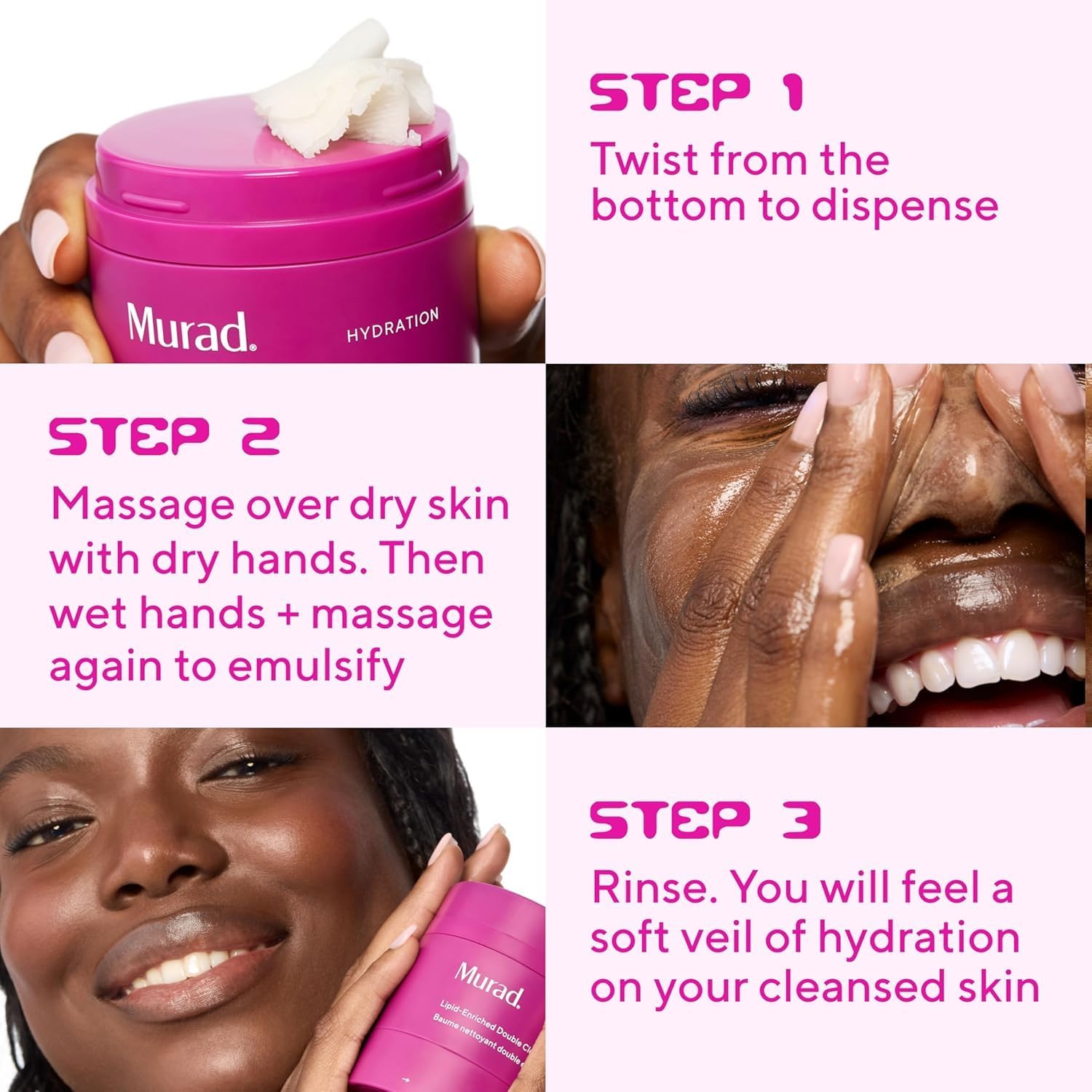 Murad Lipid-Enriched Double Cleansing Balm - Hydrating Balm-to-Oil Face Cleanser & Makeup Remover – Removes Long-Wear Makeup & SPF – Barrier Repair with Ceramides & Camellia Oil – 1.7 Fl Oz - Image 7