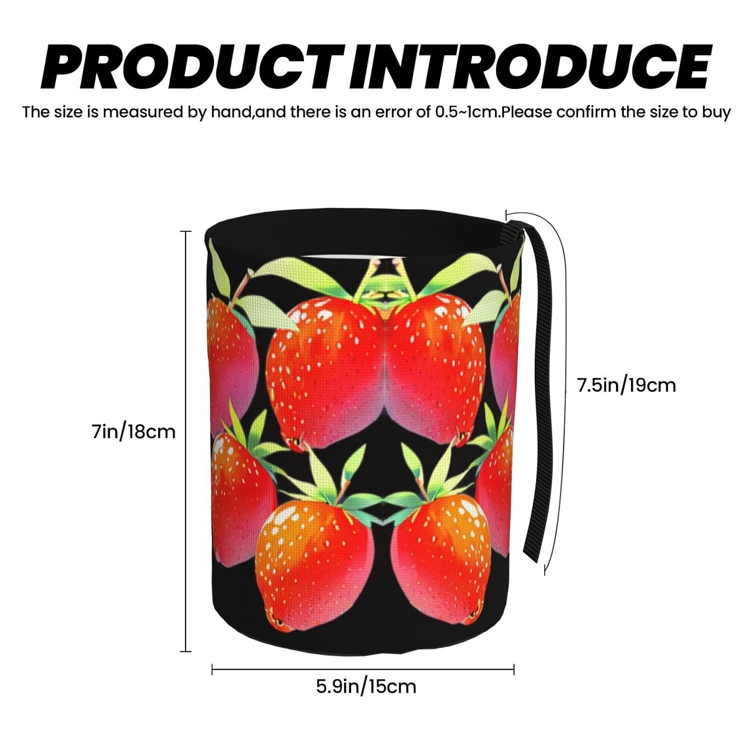 Strawberry Lemon Portable car Trash can, Practical car Storage Bucket, Practical, Convenient and Foldable, a Must-Have for Cars. image 3