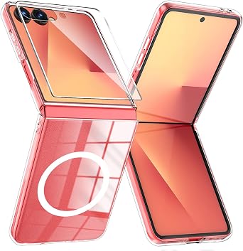 for Samsung Galaxy Z Flip 7 Case,Compatible with Magsafe Galaxy Z Flip7 Phone Case with Screen Protector Slim TPU Bumper Hard PC Cover for Samsung Galaxy Flip z 7 5G,Clear Magnetic