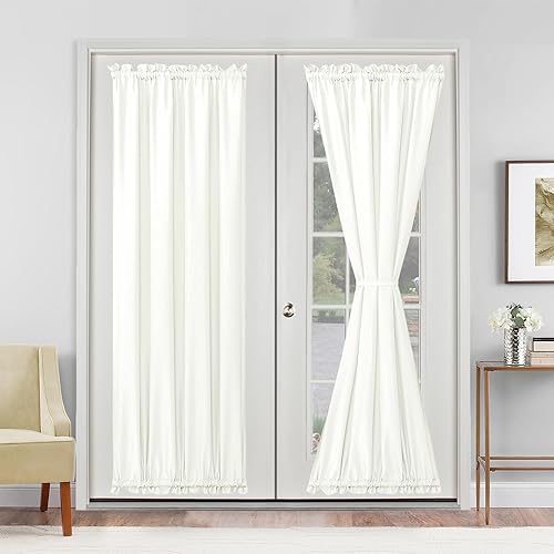 Miniatura 209 de Hiasan Cortinas para ventana de puerta delantera, bolsillo para barra, cortina de privacidad semitransparente para puerta francesa, 1 panel
