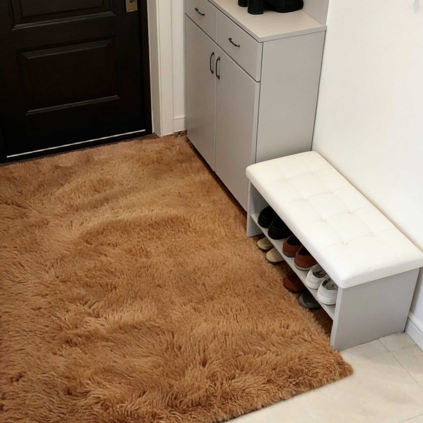 Tapis de chambre facile à entretenir 174x240 cm contre les sols froids et glissants