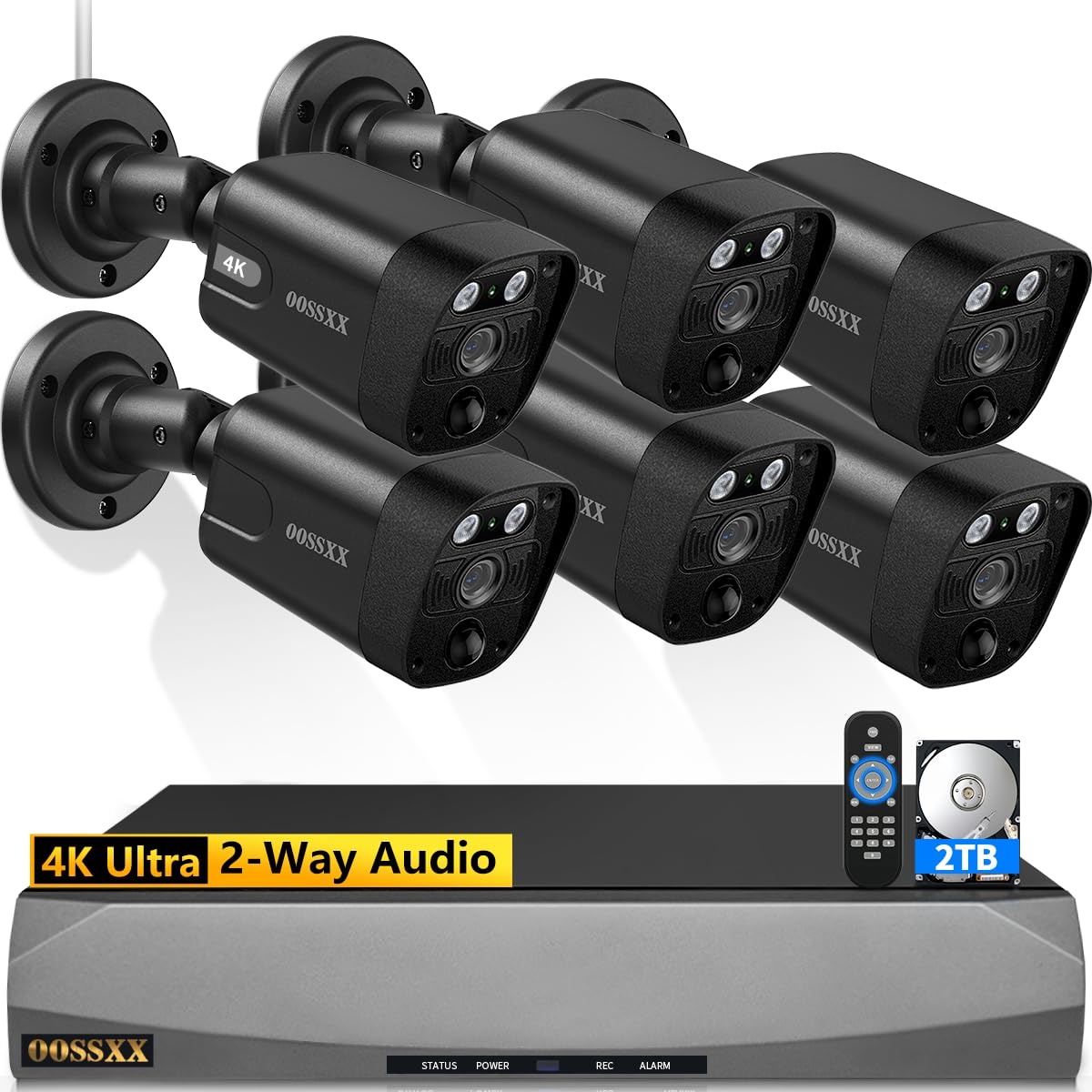 4K/8.0 Megapixel & 130° Ultra Wide-Angle 2-Way Audio PoE Outdoor Home Security Camera System Wired Outdoor Video Surveillance IP Cameras System DVR Set
