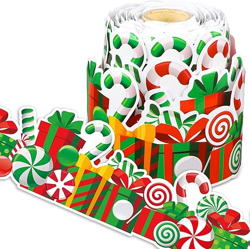 Caja de regalo de Navidad con borde de 68.9 pies, borde de tablón de anuncios, mariposas, flores, abeja, espacio inspirador, lindo borde para el