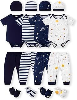 NZRVAWS Newborn Baby Boy Girl Clothes Unisex Preemie Infant Must Have Pants Set Outfits 0-18 Months 20 Pcs Essentials Gift