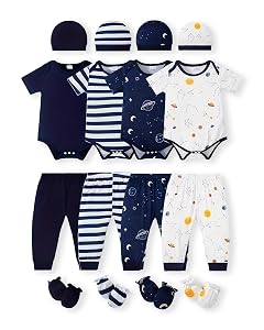 NZRVAWS Newborn Baby Boy Girl Clothes Unisex Preemie Infant Must Have Pants Set Outfits 0-18 Months 20 Pcs
