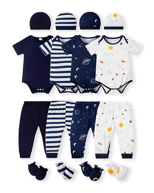 NZRVAWS Newborn Baby Boy Girl Clothes Unisex Preemie Infant Must Have Pants Set Outfits 0-18 Months 20 Pcs