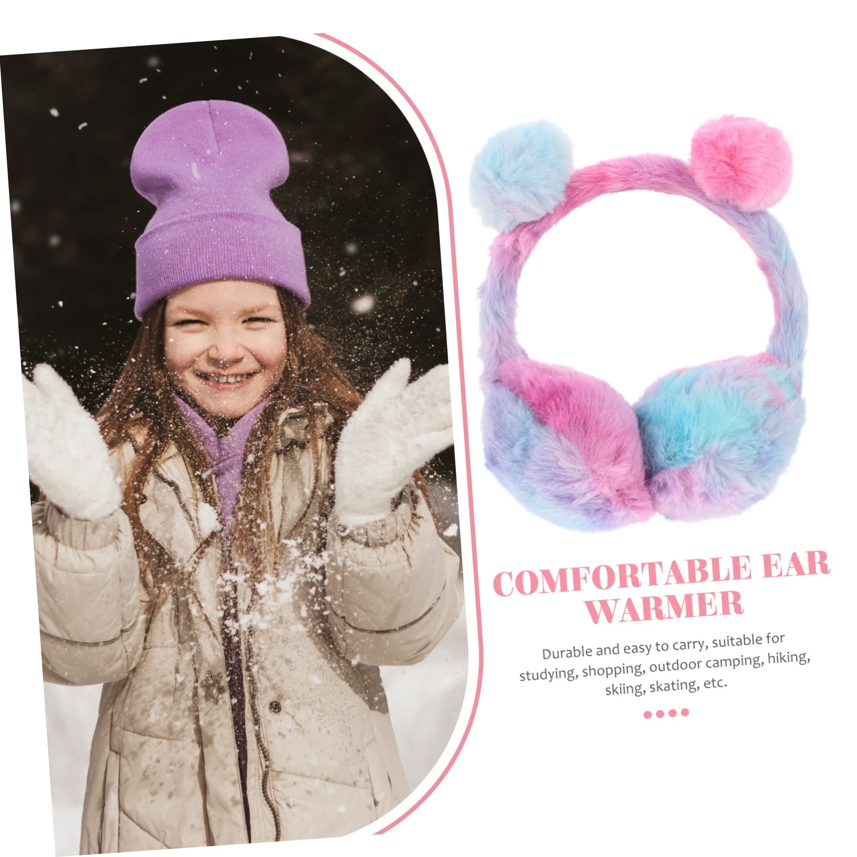 4pezzi Cuffie Peluche Per Paraorecchie Morbidi e Caldi Per Inverno Protezione Contro Freddo Design Carino Da Animale Accessorio Per Attività All Aperto e Uso Quotidiano