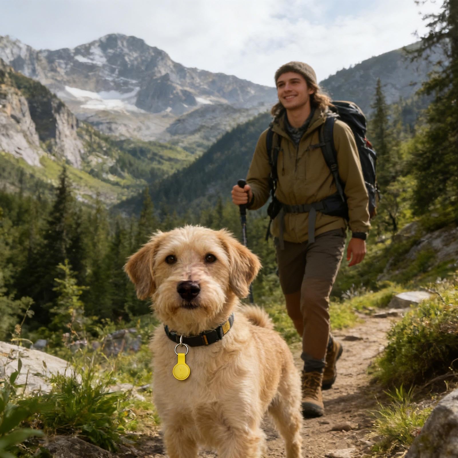 Collare GPS per cani, senza abbonamento, lungo raggio per dispositivo di localizzazione, costruzione impermeabile con regolabile, strumento di localizzazione in reale per passeggiate