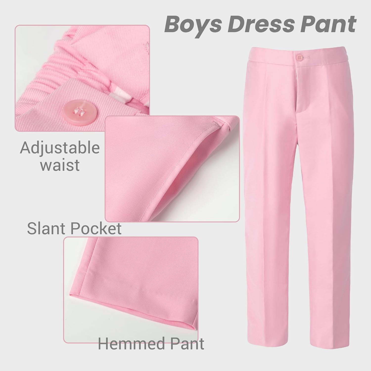 Boys Slim Fit Suit, Formal Tuxedo Dress Suit Set for Teenage Boy 4 Pcs Toddler Suits - Image 5