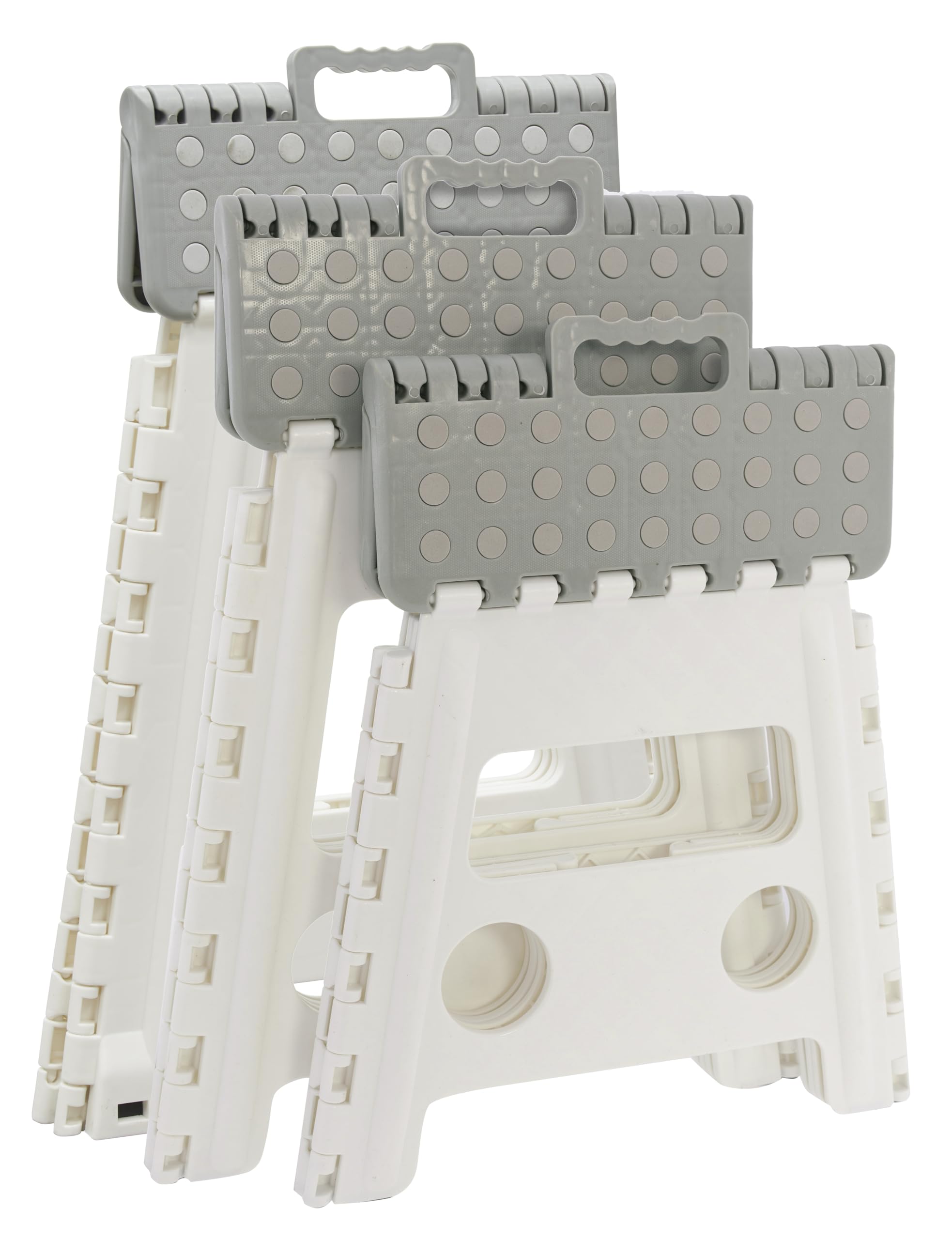 ARREGUI TB-045-GB Taburete Plegable para Cocina o Baño| Escalera Plegable Pequeña | Asiento Plegable | Banqueta Baño | Escalón Plegable para Adultos y Niños (hasta 150Kg) | 45 cm de Altura | Blanco