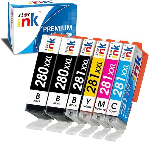 Starink Replacement for Canon PGI-280XXL CLI-281XXL Ink Cartridges 6 Pack
