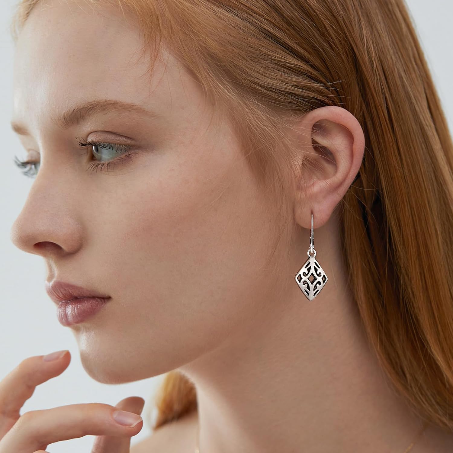 Silver Dangle Earrings for Women Silver Earrings Set, Boho Drop Earrings for Women, Hypoallergenic Trendy Earring Sets, Lightweight Dangling Teardrop Leverback Earrings Western Jewelry Gift for Women's - Image 5