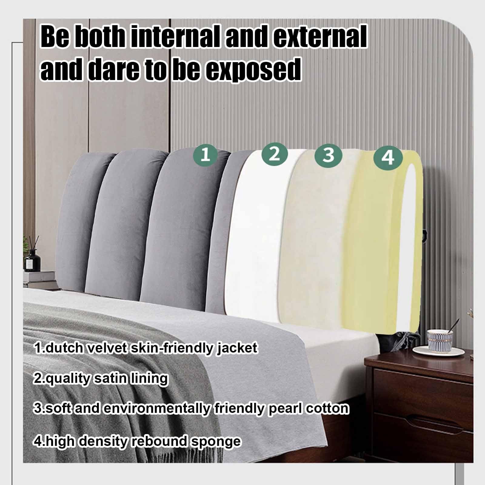 Funda acolchada para cabecero de cama de metal, cojín de apoyo para la espalda de cama doble, protector de cabecero de tela suave (azul cielo, 200 x 50 cm)