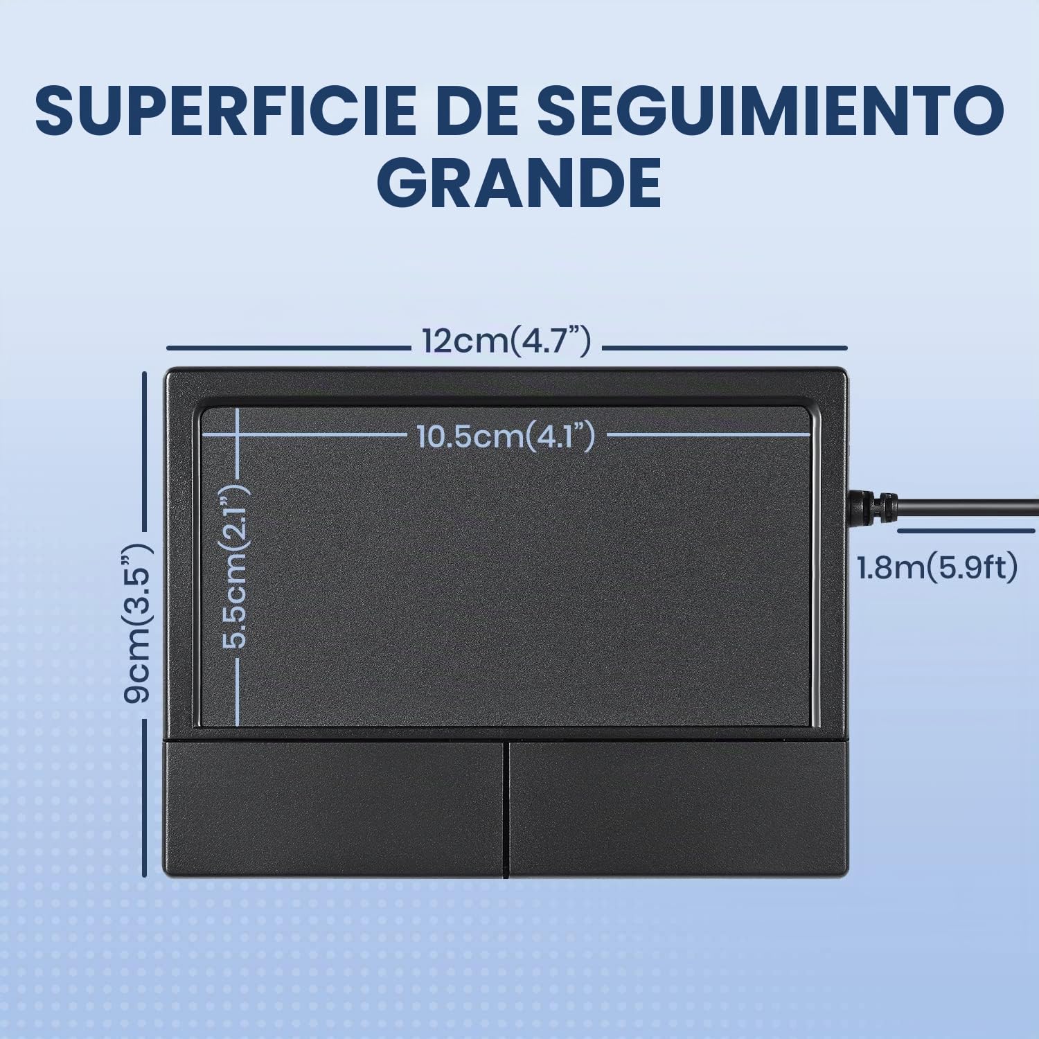 Perixx PERIPAD-504 - Touchpad con Cable USB - 120 x 90 x 19 mm - Función de Desplazamiento y puntero