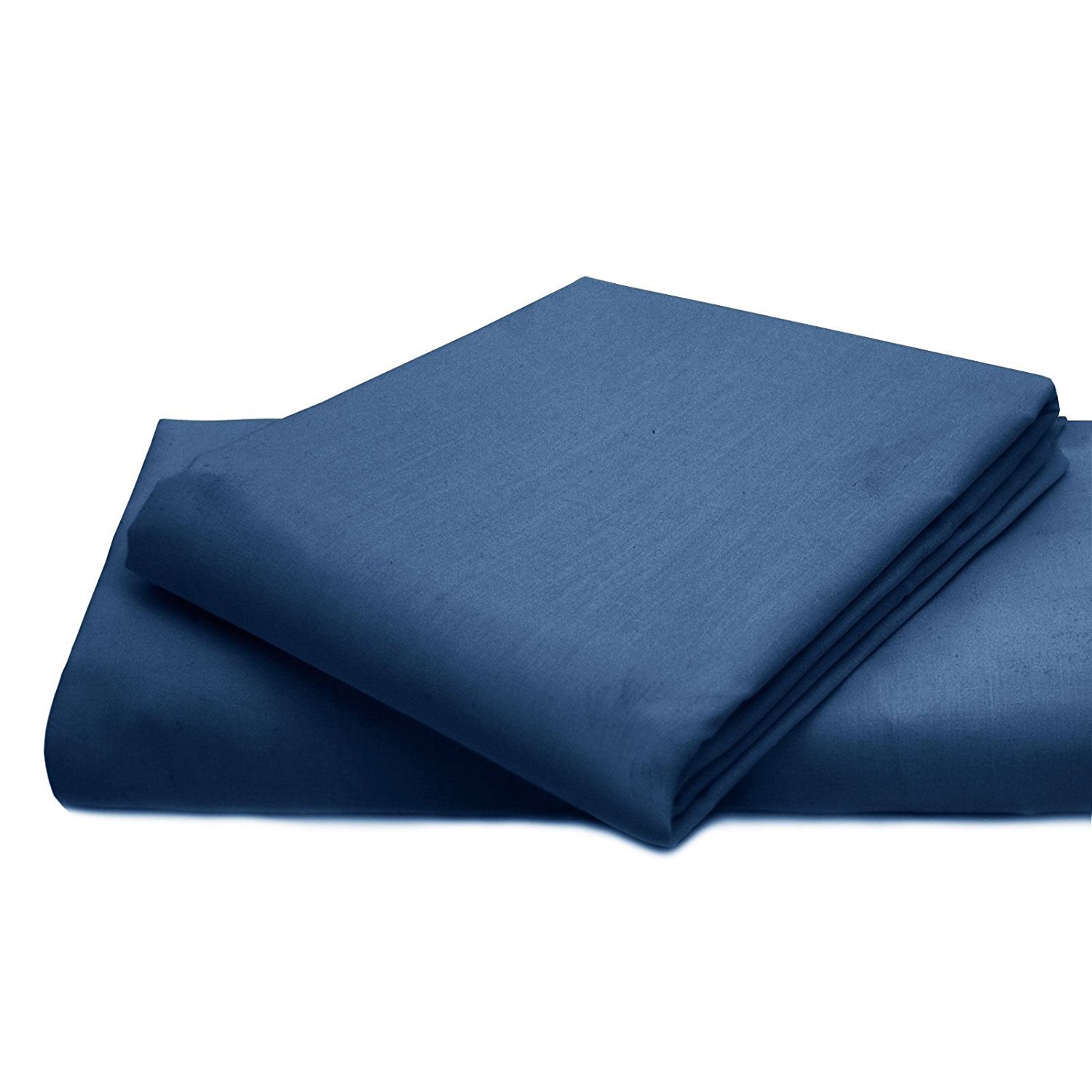 Queens Land Home Mid Blue Non Iron Percale Pollycotton Flat Sheet (Double, )