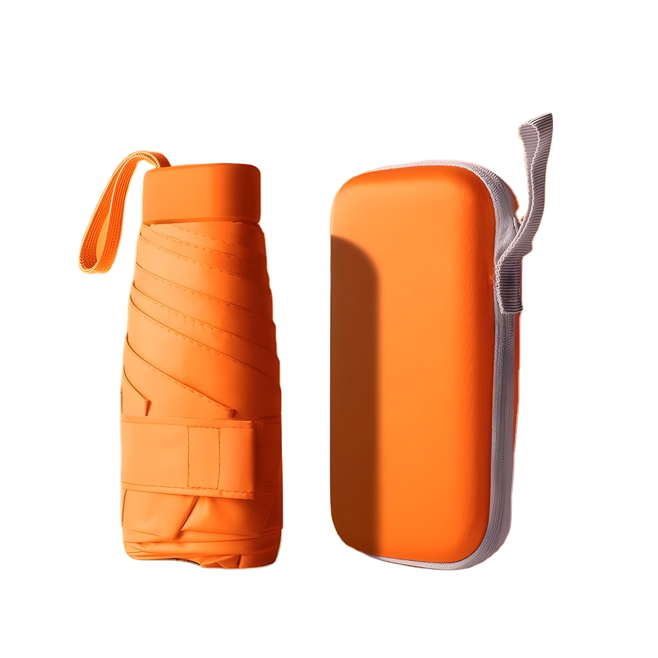 Compact UV Folding Umbrella for Sun Rain with Case 5 Fold Windproof Travel Use for Men Women Multicolor (MU-3)