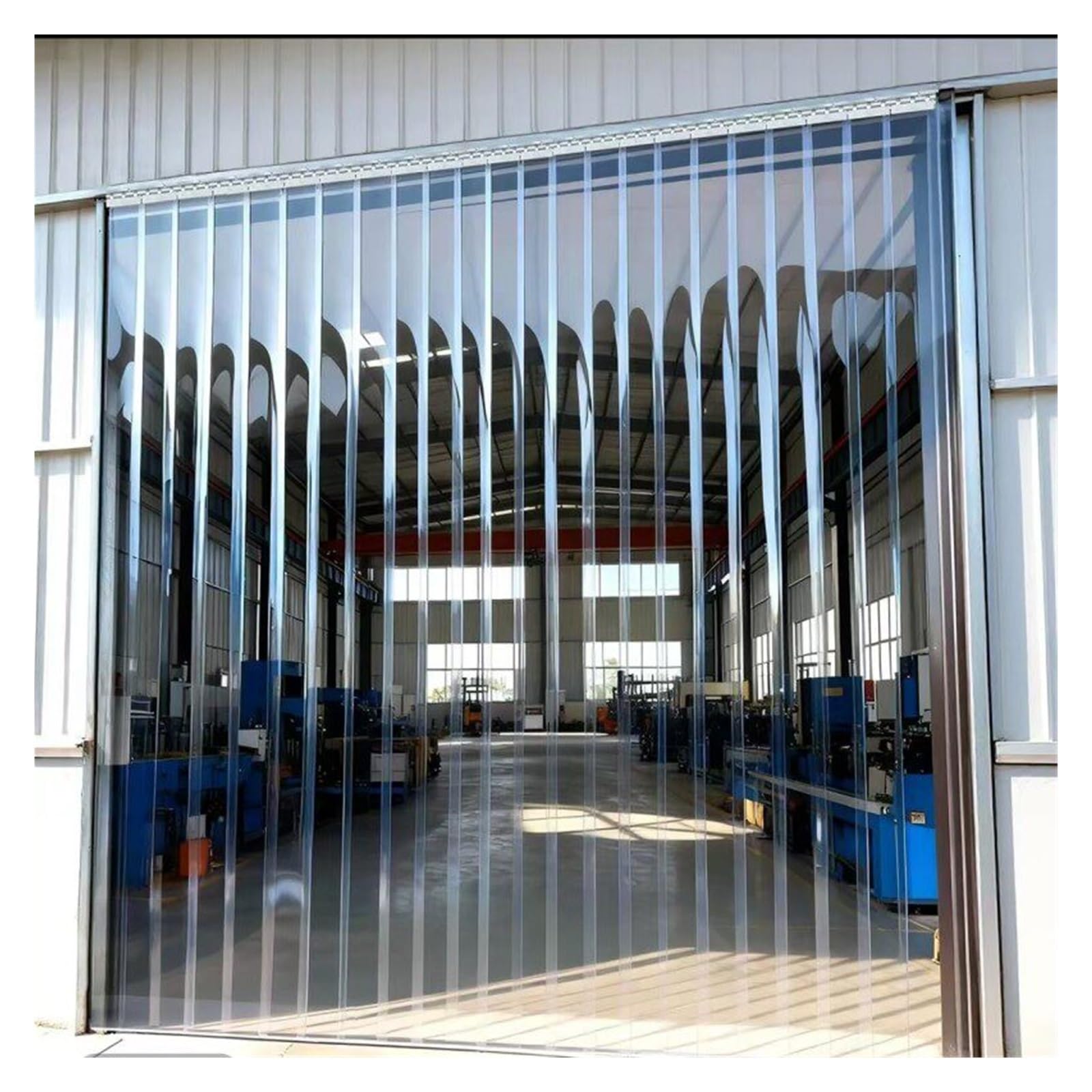 Kit de Rideau À Lanières en PVC Rideau PVC Rideau De Porte En Plastique Structure Rideau Porte En Plastique Pour Magasins, Entrepôts Et Entrées De Garage(1.35x2.25m/4.43x7.38ft)