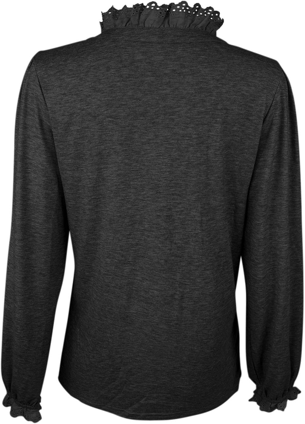 Dailiup Women's Long Sleeve Shirts Fall Casual Lace V Neck Tops Bussiness Dressy Tops Blouses Outfit Clothes - Image 4