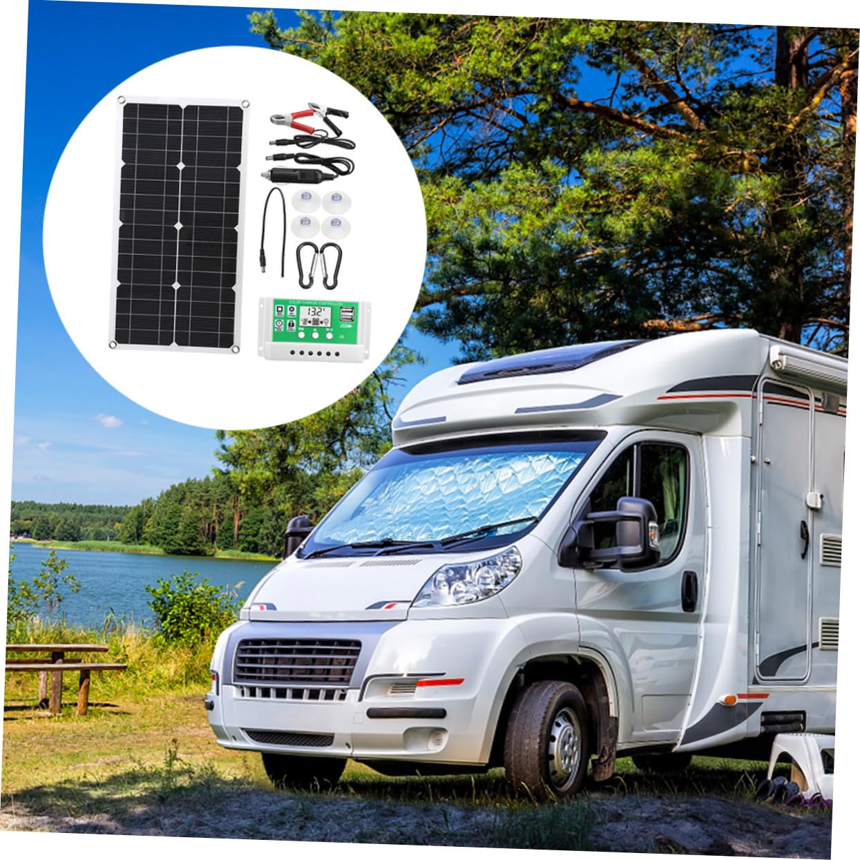 Kit Pannello Solare Pieghevole Portatile 25w 18v in Silicio Monocristallino, Leggero, per Campeggio e Emergenze Auto,