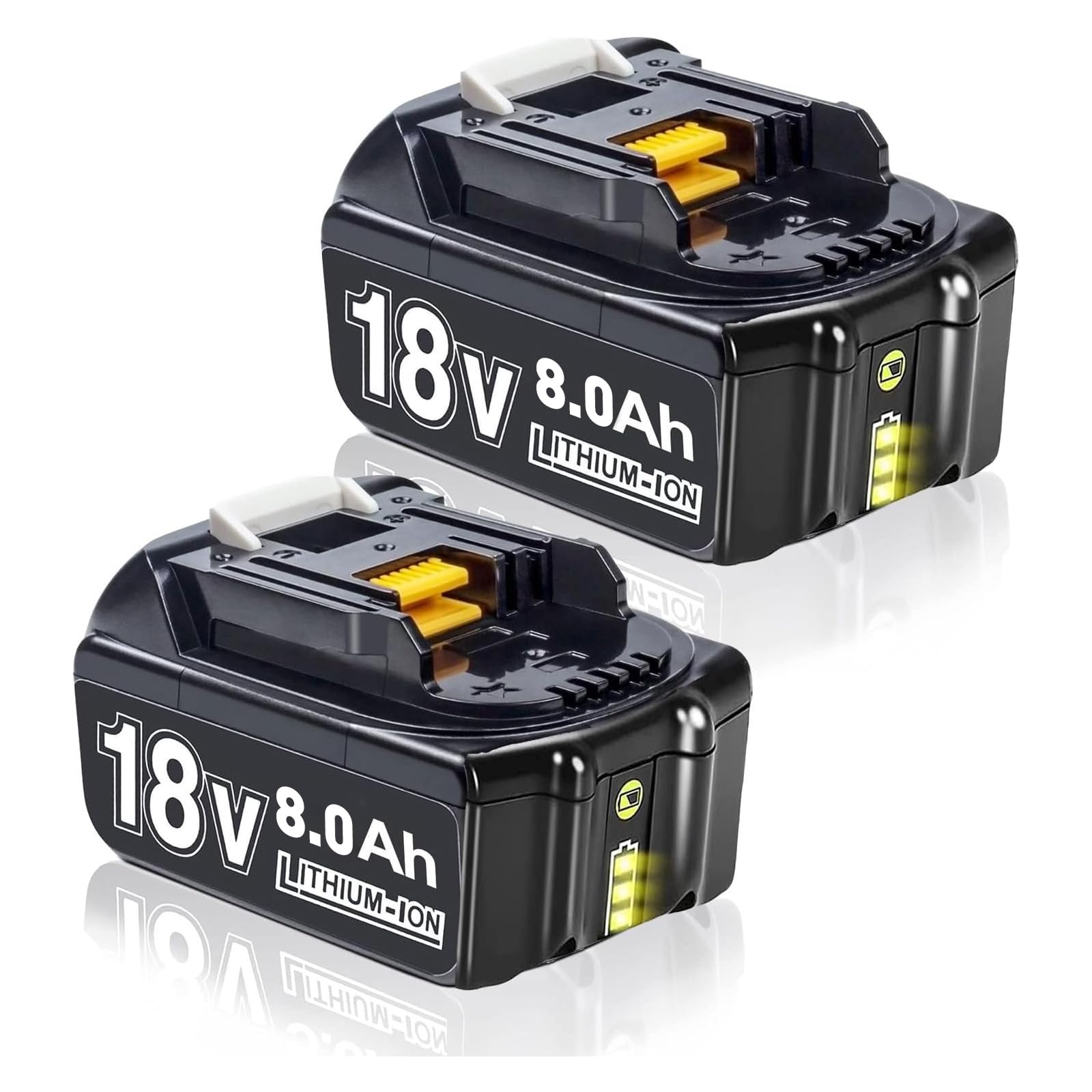 2 batterie di ricambio da 8000 Ah per batteria Makita da 18 V