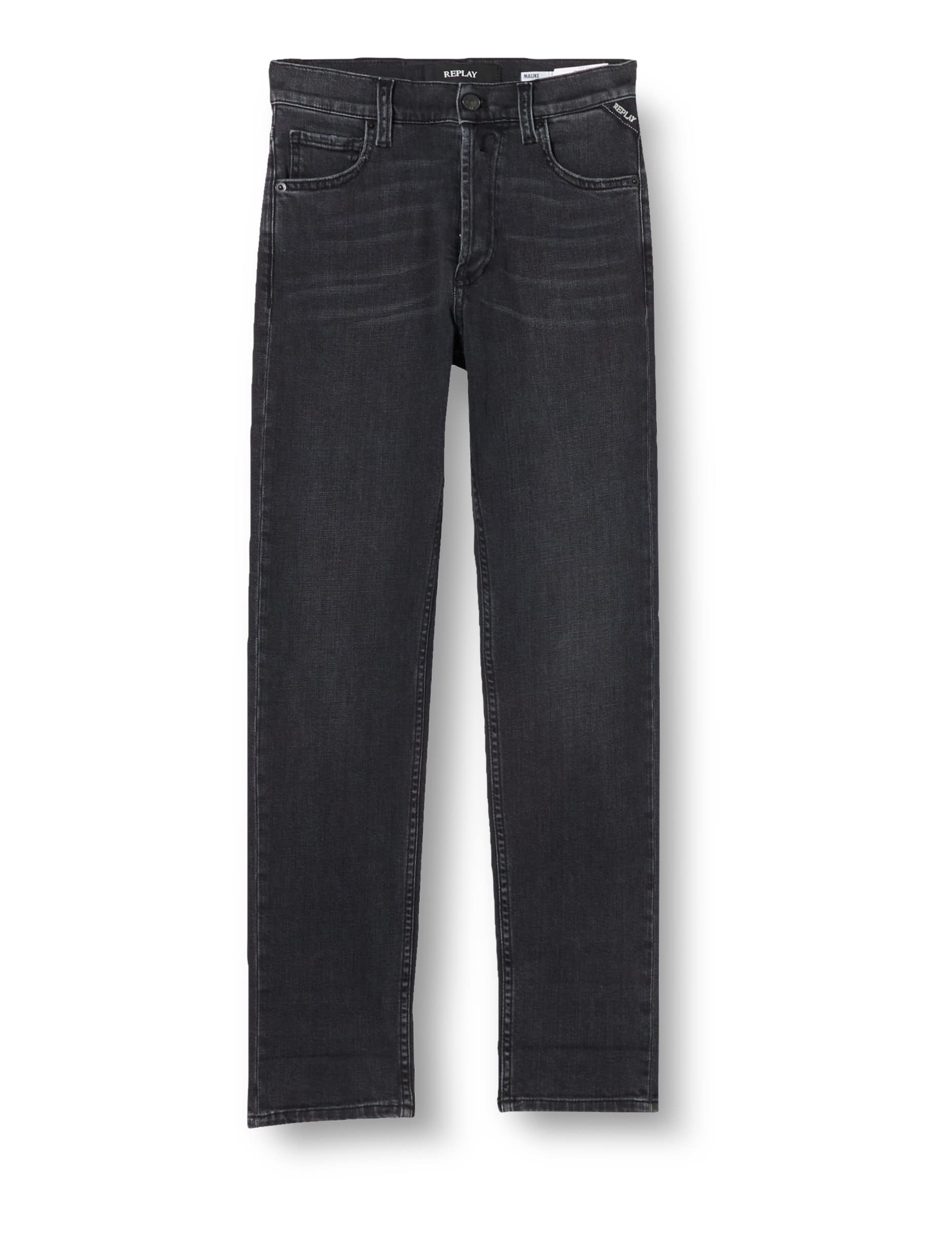 Replay Damen Jeans Maijke Straight-Fit Bio, Dark Grey 097 (Grau), 26W / 30L