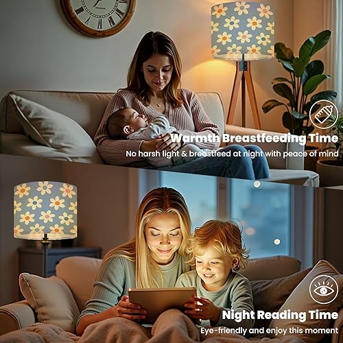 Miniatura 5 de Lamp Shades Set of 2 Floral 70s groovy daisy flowers Retro floral Style 60s 70s 80s Drum lampshades for Floor Lamps Table Lamps Pendant Light