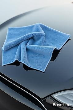Busstier Microfiber Car Drying Towel, 50x70 cm, Stain-Free, Super Absorbent, Double Layer, Auto Glass Cleaning Towel, Interior Exterior Cleaning Cloth, Quick Drying, Soft, Boot-Free, Durable, Car Look