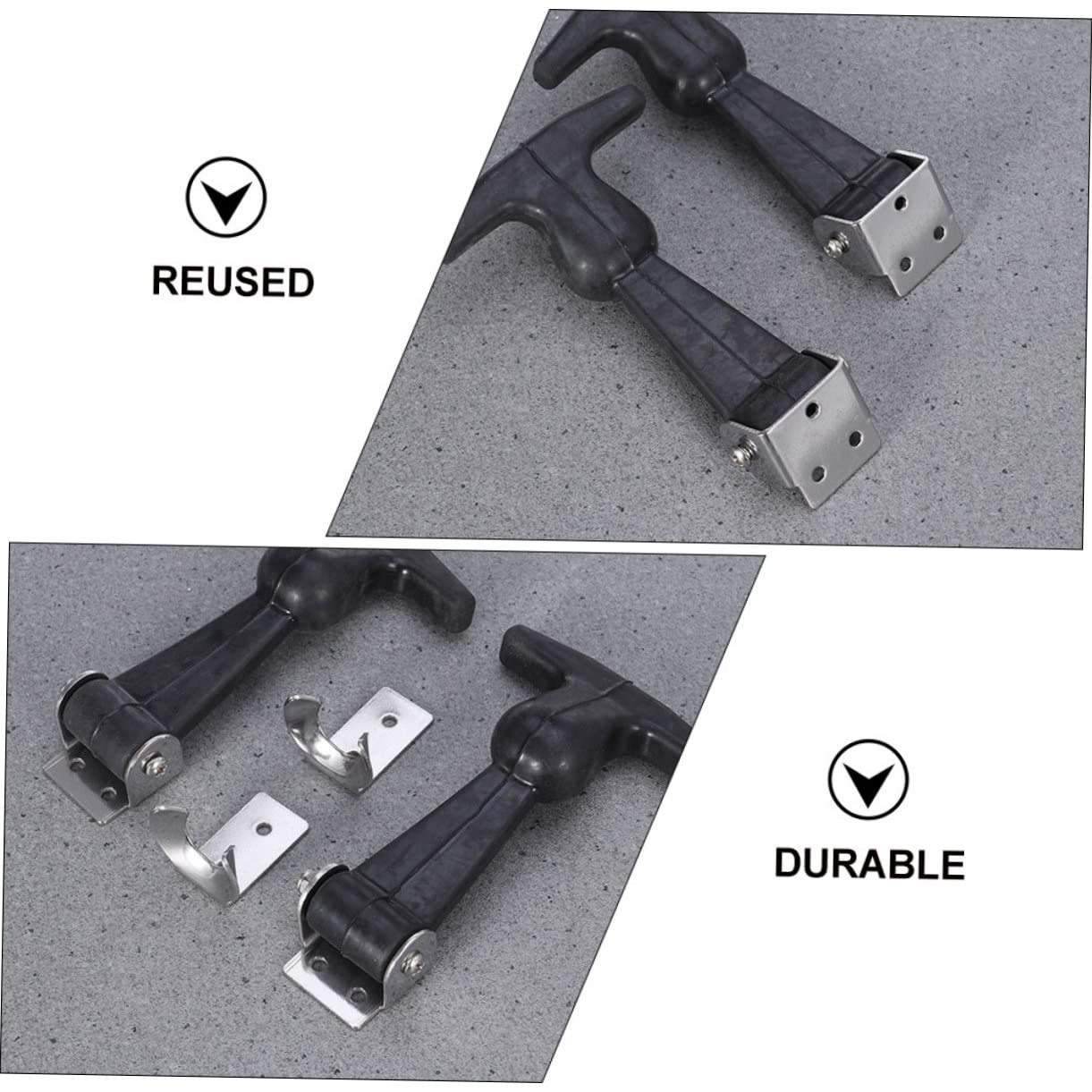 Lurrose 5 Sätze Schnalle Handhaben Verriegeln Schwerlast-haspenriegel Haken Griffe Ratsche Gummiverschluss Gummistopper Riegel Ziehen Schwere Haspe Mit T-griff Rostfreier Stahl 2 Stück * 5