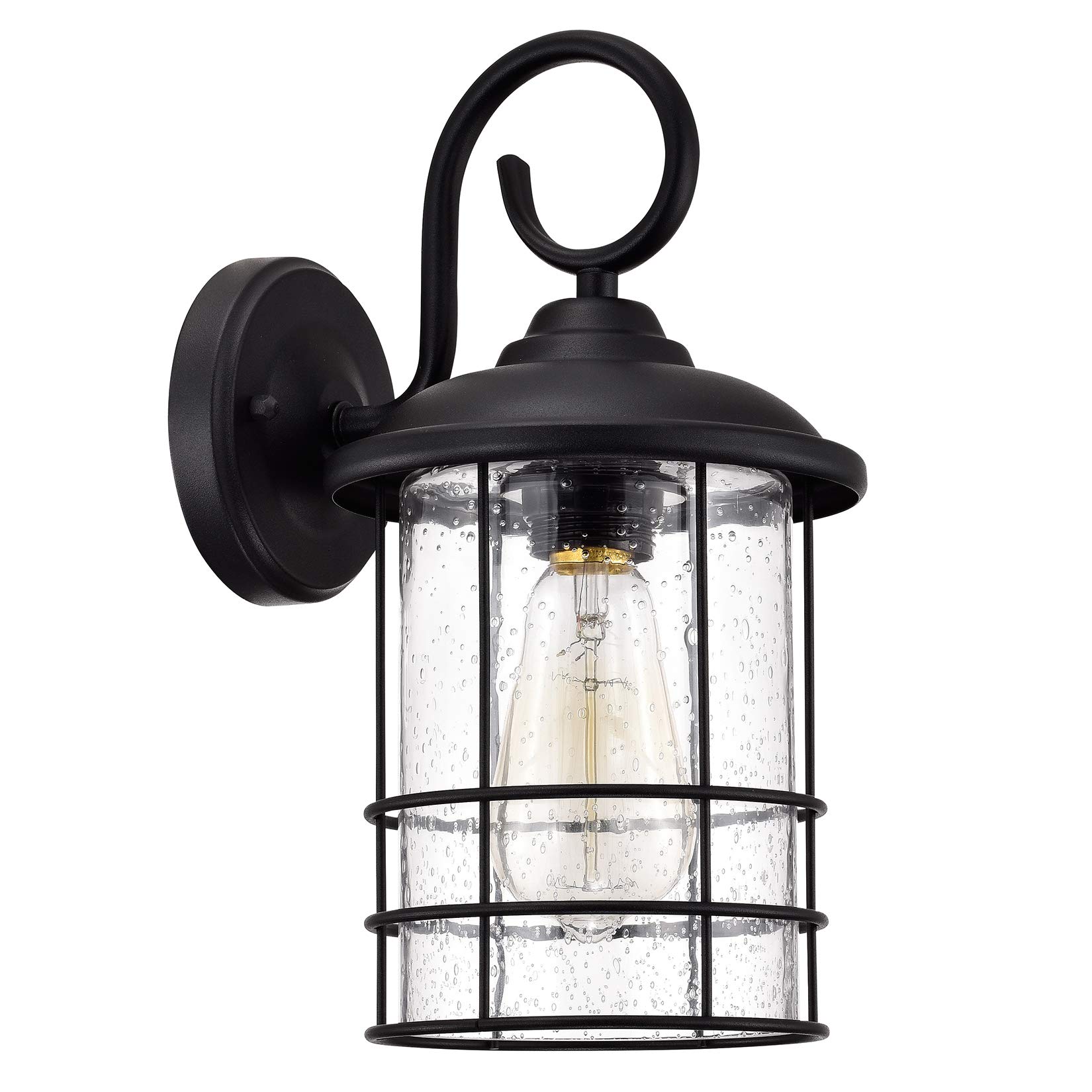 MICSIU Outdoor Wall Lantern 1 Bulb 1 Pack Outdoor Wall Sconce Patio Light Fixture Waterproof with Clear Core Glass Textured for Entryway Home Patio, Garage, Door Black-image-23