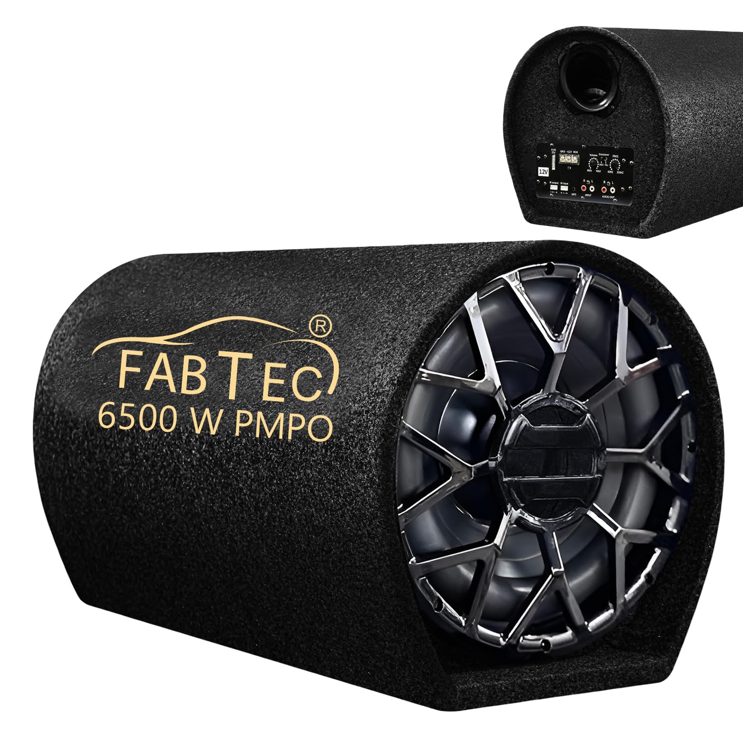 FABTEC 12 Inch Grey Bass Tube for Car, Premium Subwoofer with Inbuilt Amplifier - Powerful Audio and Deep Bass-image-13