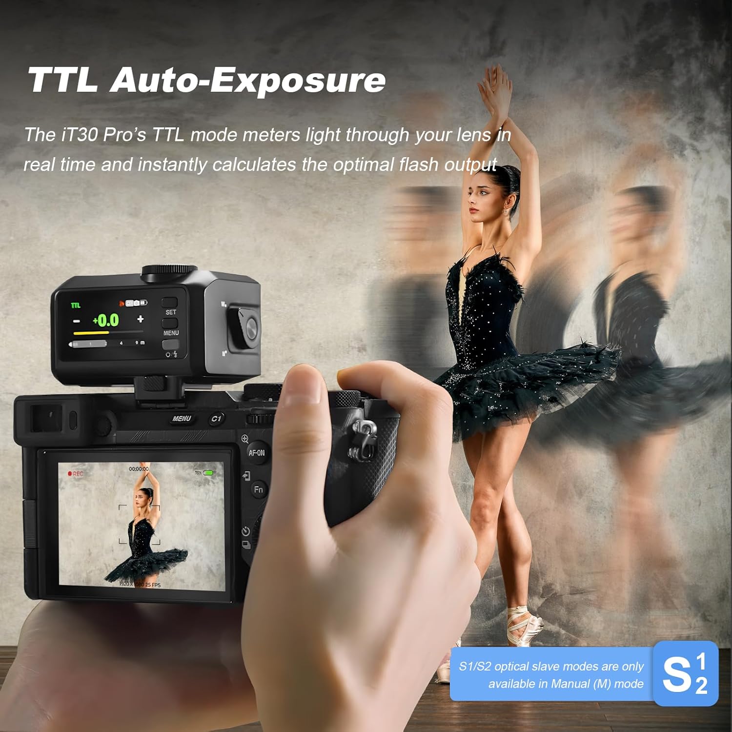 Godox iT30 Pro N TTL Mini Flash for Nikon with Diffuser—HSS 1/8000s,2.8" Full-Color Touchscreen,2.4G Wireless X System,Built-in Lithium Battery for 560 Full Power Flashes(Black)