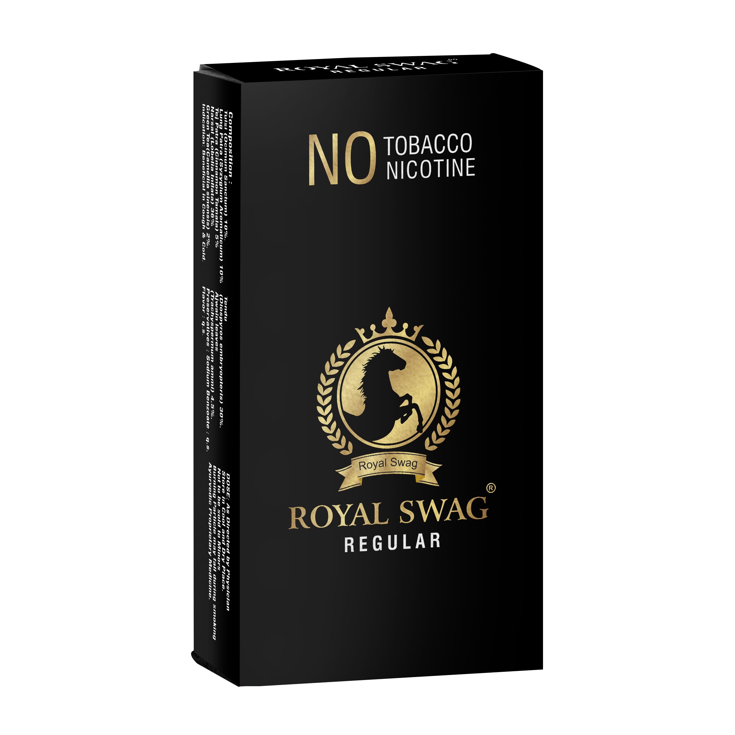 Royal Swag Ayurvedic Herbal Cigarette 100% Tobacco-Free and 100% Nicotine-Free 10 Sticks - | Smoking Cessation