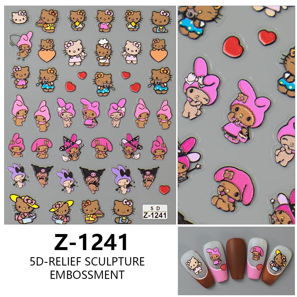INCOCO ネイルシール Hello Kitty デザイン Amazon.co.jp: 浮き彫りデザイン キティHello Kitty ネイルシール