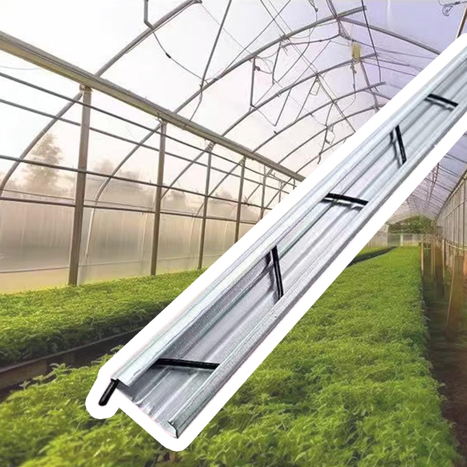 Kit de canaletas para fijar aislamientos y plásticos en estructuras de cultivo