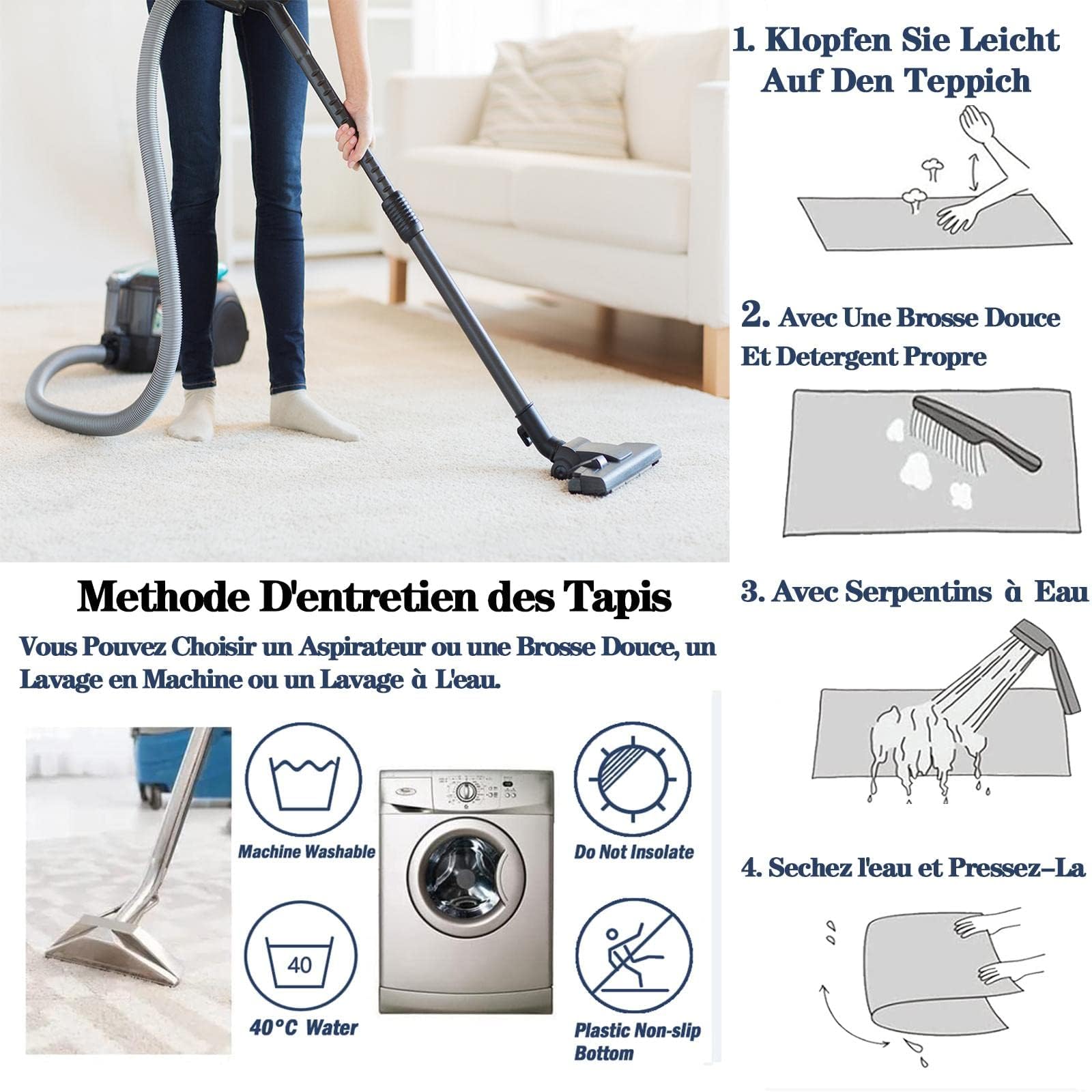 Tappeto Camera da Letto Arcobaleno 80x150 Pelo Corto Morbidi, Tappeti Salotto Nuvola Lavabile Lavatrice, Tappeto Scendiletto per Cameretta Ragazza Stanza