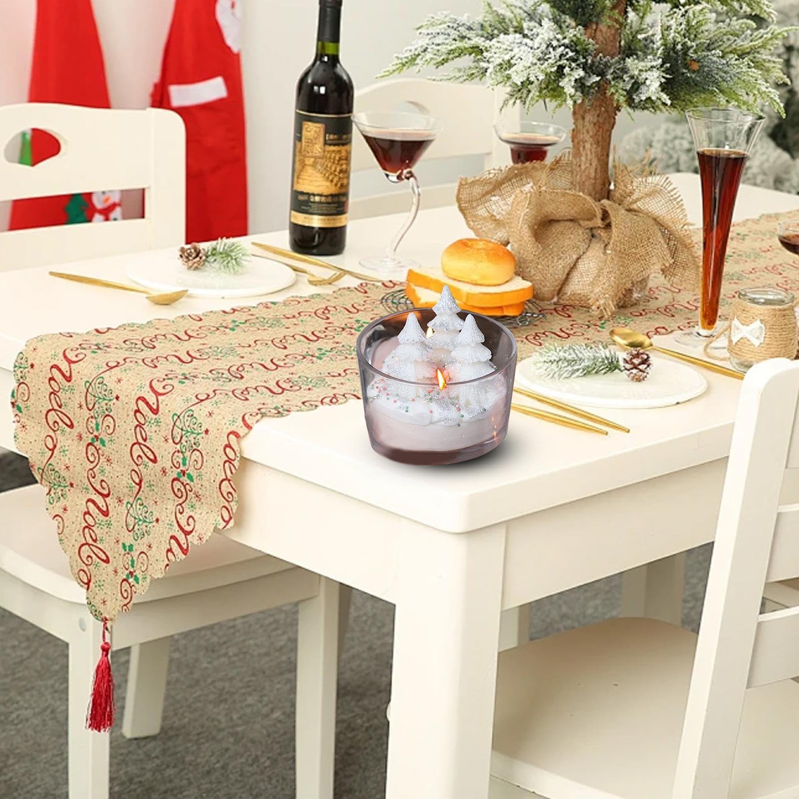 Vela decorativa aromática navideña,Vela de aromaterapia navideña Decoración