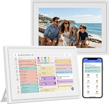 10.1" calendar Electronic Planner with Cross-Platform Sync, Chore Tracking, Meal Planning & Photo Display