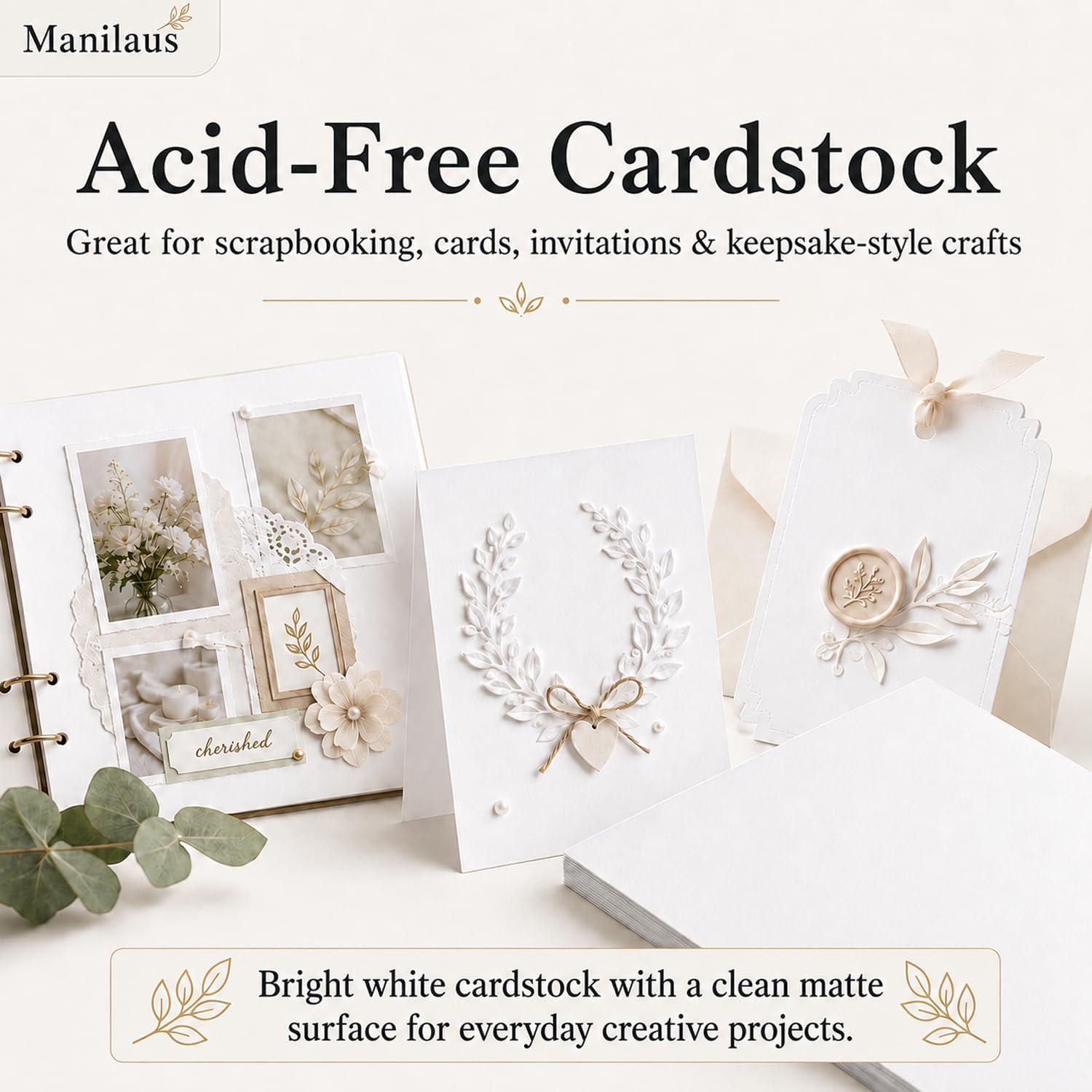 White Cardstock 8.5 x 11"Inch, 80lb Cardstock Paper, 30 Sheets Card Stock Paper 8.5 x 11 White, Heavy Thick Cardstocks Printer Papers for Invitations, Menus, Weddings, DIY Cards, Scrapbooking.