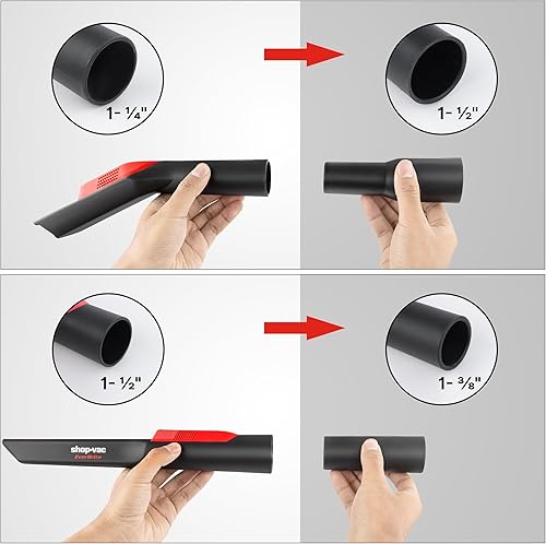 Miniatura 4 de Shop-Vac Kit de boquillas con luz LED, herramienta para grietas de 1-12 pulgadas y boquilla de utilidad de 1-14 pulgadas con adaptadores, accesorios